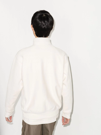 Carhartt Off-white Half Zip American Script Sweatshirt In Weiss