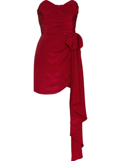 Shop Alessandra Rich Draped Bow-detail Minidress In Red