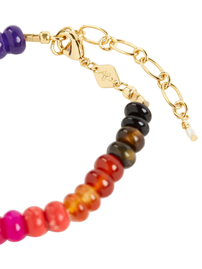 Shop Anni Lu Iris Rainbow Beaded Bracelet In Gold