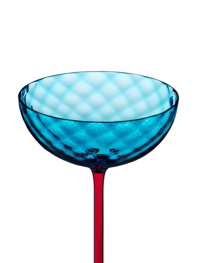 Shop Dolce & Gabbana Hand-blown Murano Champagne Glass In Blue