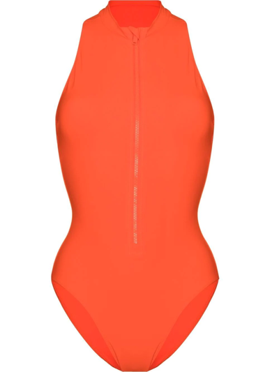 Shop Sweaty Betty Vista Racerback Swimsuit In Orange