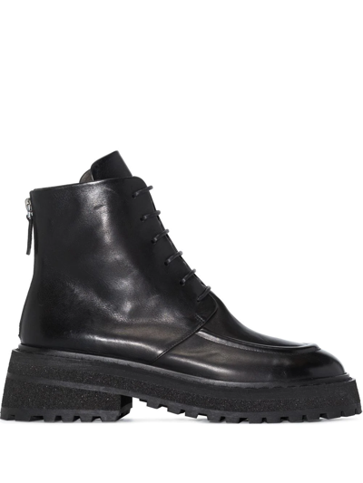 Shop Marsèll Carro Ridged-sole Leather Boots In Black