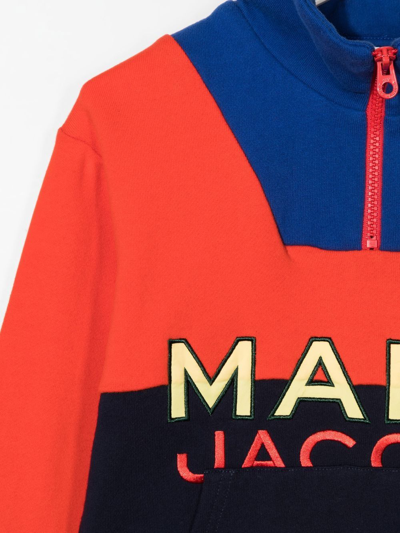 Shop The Marc Jacobs Half-zip Fastening Logo Sweatshirt In Red