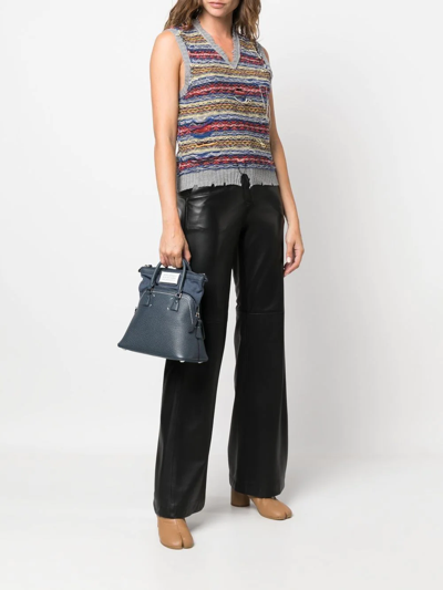 Maison Margiela 5ac Numbers-patch Shoulder Bag In Blau