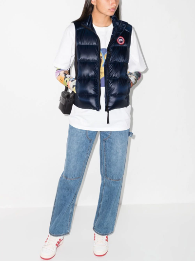 Shop Canada Goose Quilted Logo-patch Gilet In Blue