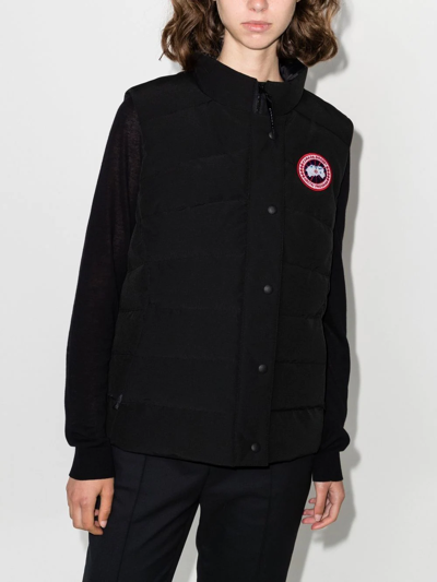 Shop Canada Goose Freestyle Logo-patch Padded Gilet In Black