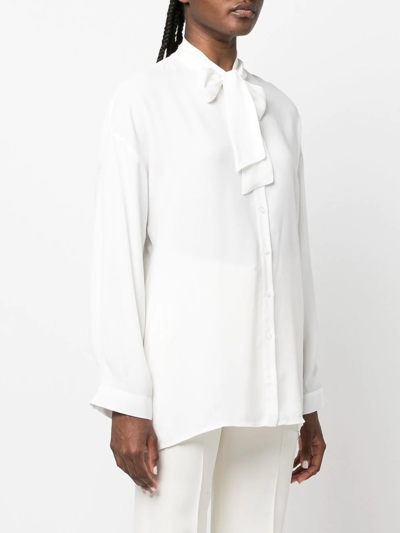 Shop Filippa K Amelia Pussy-bow Shirt In White