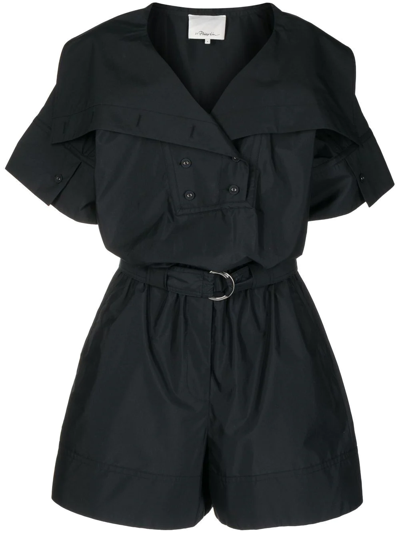 3.1 Phillip Lim Wide-collar Playsuit In Black