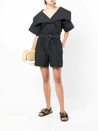 3.1 Phillip Lim Wide-collar Playsuit In Black