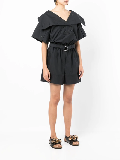 3.1 Phillip Lim Wide-collar Playsuit In Black