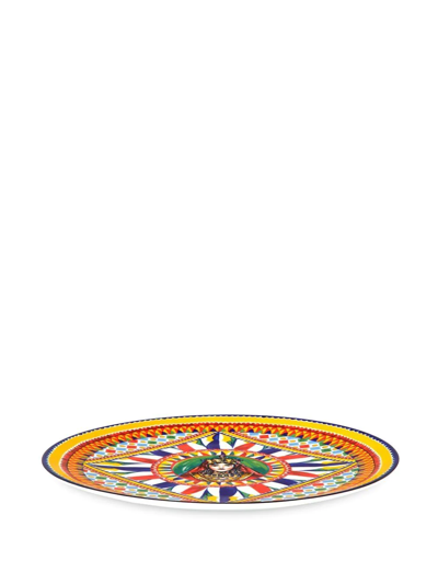 Dolce & Gabbana Archive-print Charger Plate In Yellow