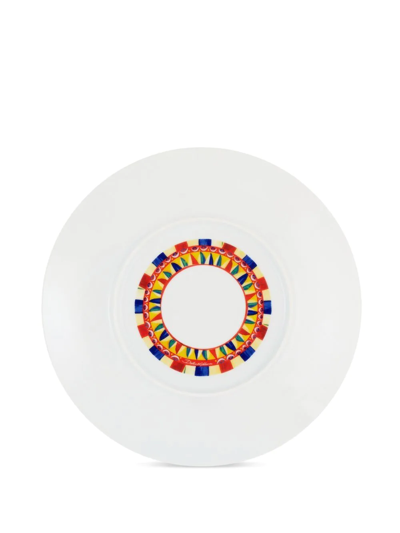 Shop Dolce & Gabbana Archive-print Charger Plate In Yellow