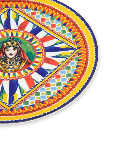Dolce & Gabbana Archive-print Charger Plate In Yellow