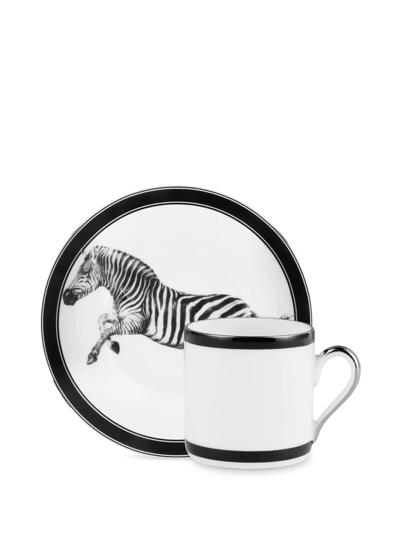 Shop Dolce & Gabbana Zebra-print Porcelain Espresso Set In White