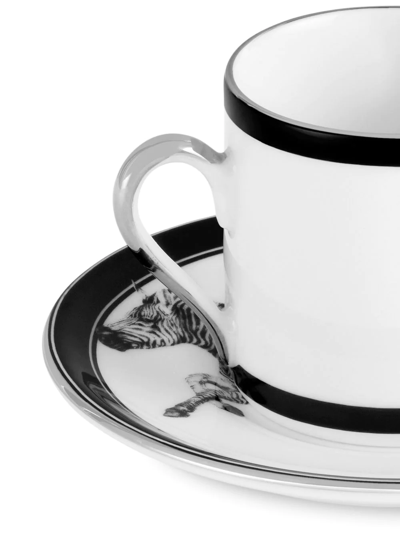 Shop Dolce & Gabbana Zebra-print Porcelain Espresso Set In White