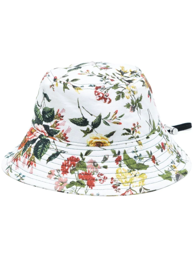 Shop Erdem Floral Bucket Hat In Weiss