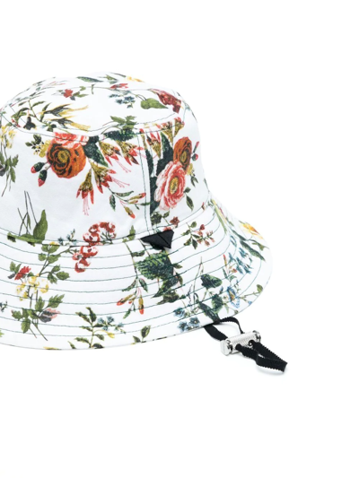 Shop Erdem Floral Bucket Hat In Weiss