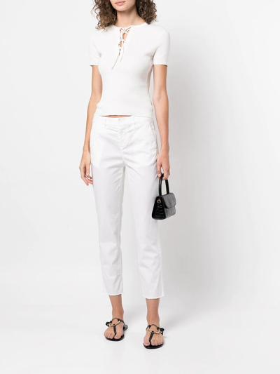 Shop Nili Lotan Montauk Slim-fit Trousers In White