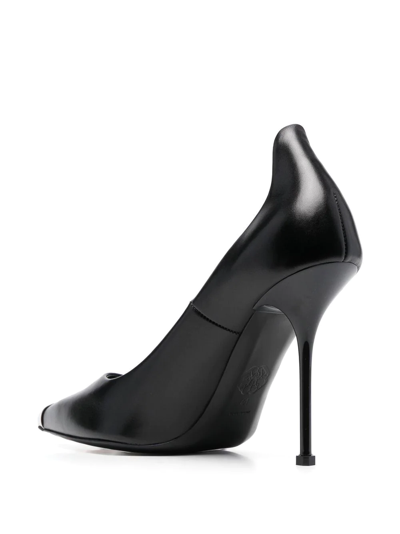 Shop Alexander Mcqueen Metal Toecap 110mm Pumps In Schwarz