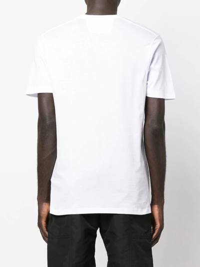 Shop C.p. Company Logo-print Cotton T-shirt In Weiss