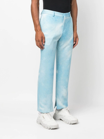Shop Msftsrep Tie-dye Effect Trousers In Blau