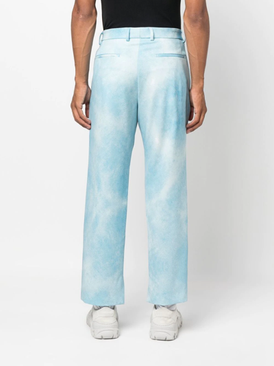 Shop Msftsrep Tie-dye Effect Trousers In Blau