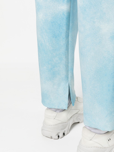 Shop Msftsrep Tie-dye Effect Trousers In Blau