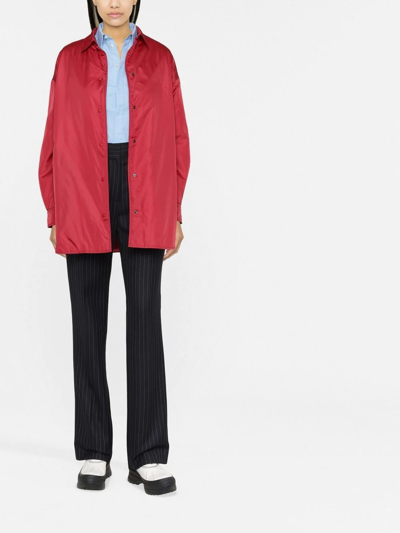 Shop Aspesi High-shine Snap-fastening Shirt Jacket In Rot