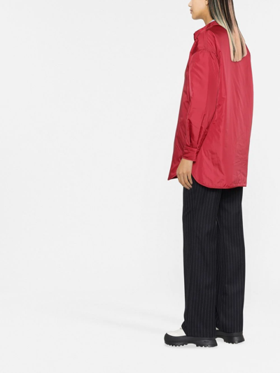 Shop Aspesi High-shine Snap-fastening Shirt Jacket In Rot