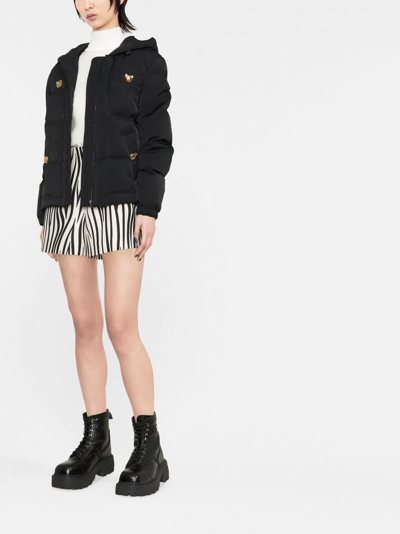 Moschino Teddy Button-detail Padded Jacket In Schwarz