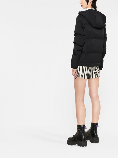 Moschino Teddy Button-detail Padded Jacket In Schwarz
