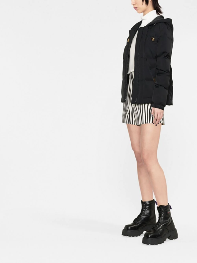 Moschino Teddy Button-detail Padded Jacket In Schwarz