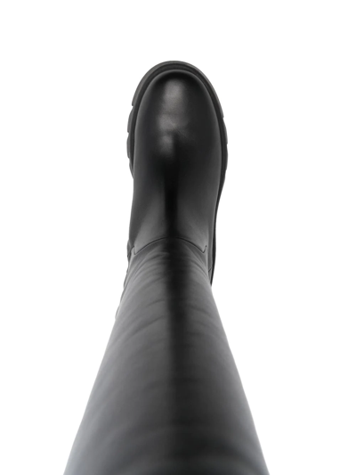 Shop Gianvito Rossi Calf-high Chunky Leather Boots In Schwarz
