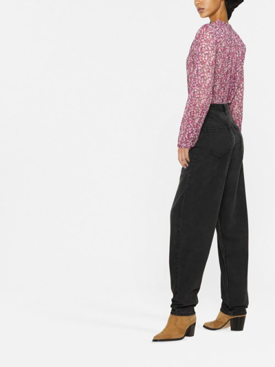 Shop Isabel Marant Étoile High-waist Straight-leg Jeans In Schwarz