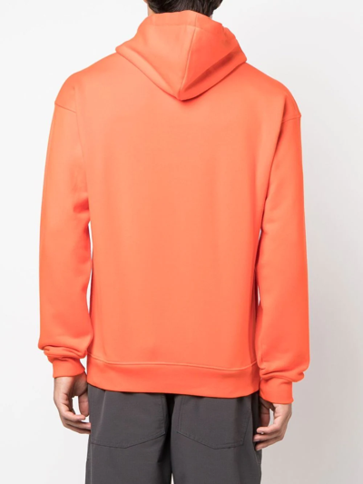 Shop Moschino Logo-print Cotton Hoodie In Orange