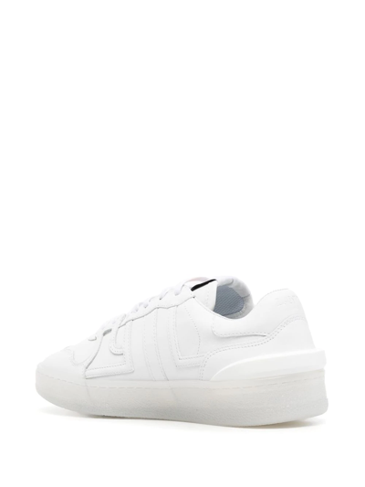 Shop Lanvin Low-top Leather Sneakers In Weiss