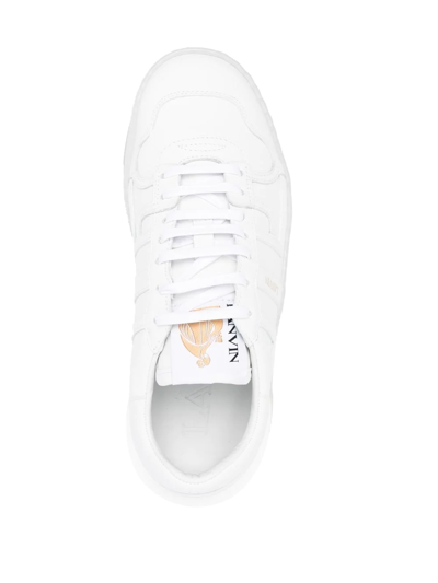 Shop Lanvin Low-top Leather Sneakers In Weiss