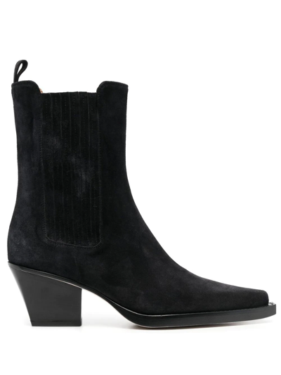 Paris Texas Pull-on Pointed Ankle Boots In Schwarz