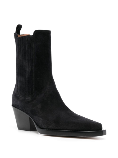 Paris Texas Pull-on Pointed Ankle Boots In Schwarz