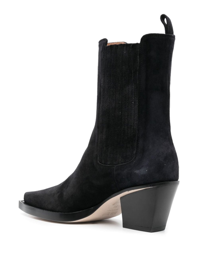Paris Texas Pull-on Pointed Ankle Boots In Schwarz