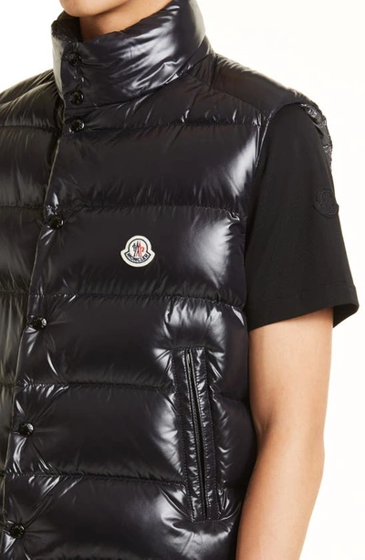 Shop Moncler Tibb Down Puffer Vest In Black