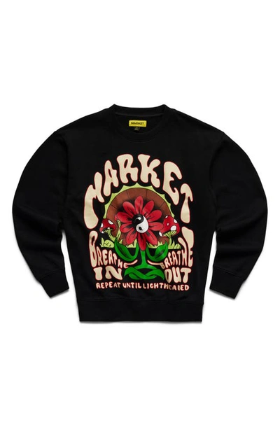 Shop Market Breathwork Crewneck Sweatshirt In Black