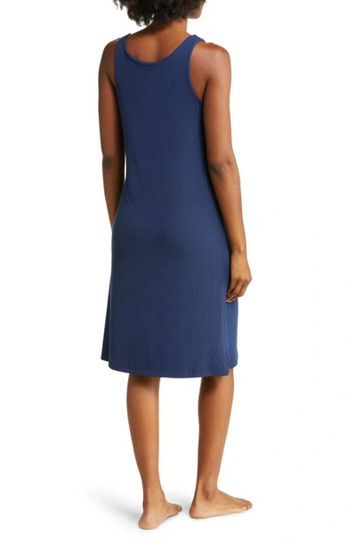 Cozy Earth Rib Knit Nightgown In Navy