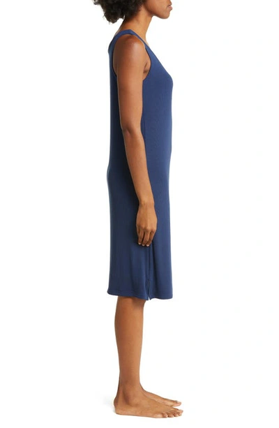 Cozy Earth Rib Knit Nightgown In Navy