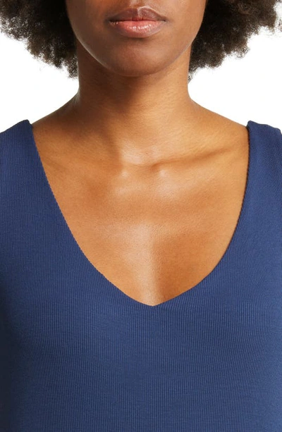 Cozy Earth Rib Knit Nightgown In Navy