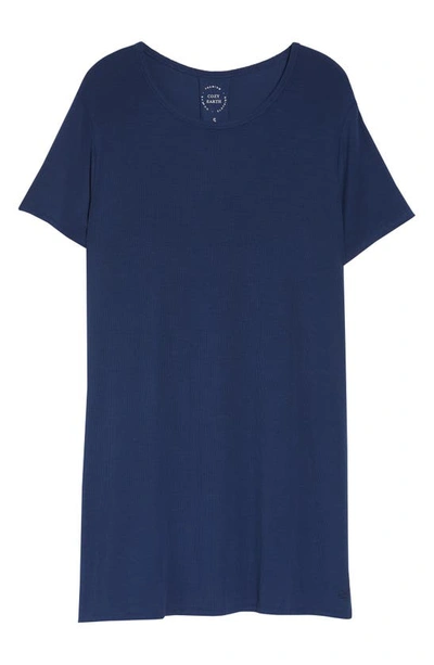 Shop Cozy Earth Rib Knit Nightshirt In Navy