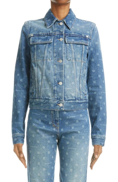 Shop Givenchy 4g Logo Trucker Jacket In 400-blue