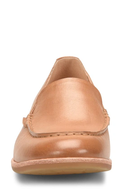 Shop Kork-ease Moc Toe Flat In Brown Leather