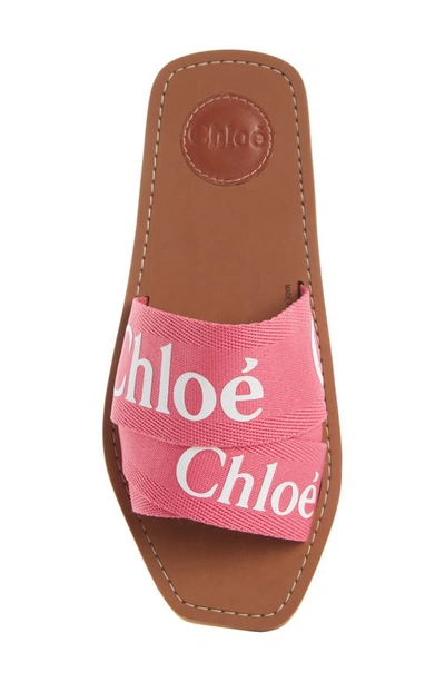 Shop Chloé Logo Slide Sandal In Pink