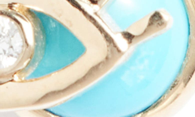 Anzie X Mel Soldera Lash Diamond Evil Eye Charm Necklace In Turquoise